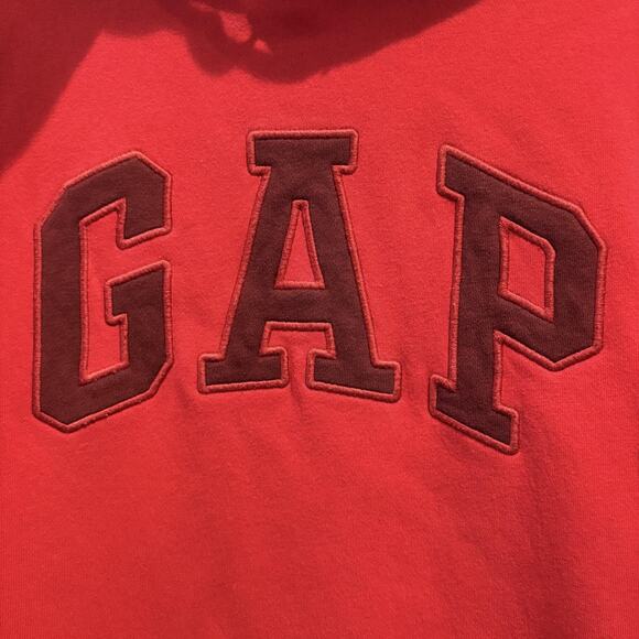 GAP Hoodie Women XS Extra Small Crimson Red Heritage Logo Pullover Hooded Fleece - Picture 5 of 12